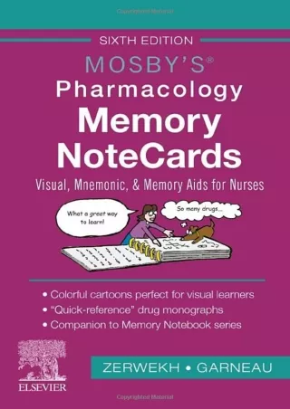 get [PDF] Download Mosby's Pharmacology Memory NoteCards: Visual, Mnemonic, and Memory Aids for