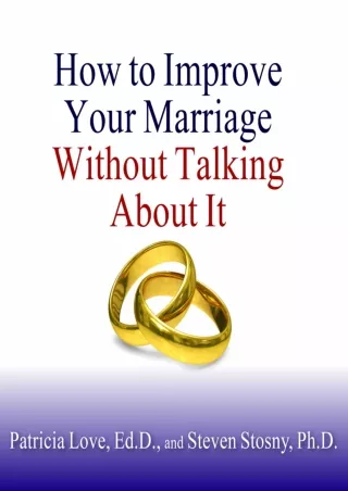 Download Book [PDF] How to Improve Your Marriage Without Talking About It