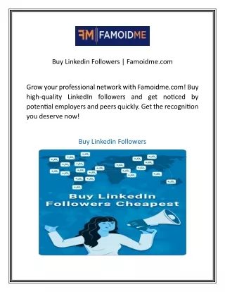 Buy Linkedin Followers  Famoidme