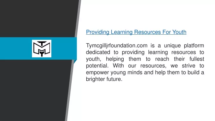 providing learning resources for youth