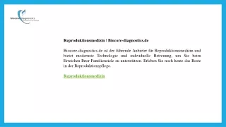 Reproduktionsmedizin  Biocore-diagnostics.de