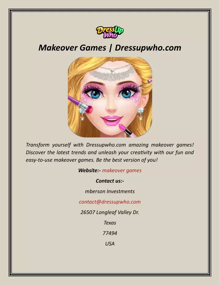 makeover games dressupwho com