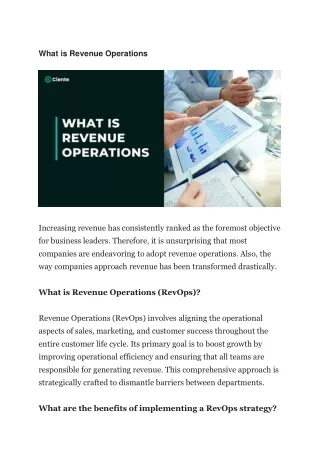 what is revenue operations