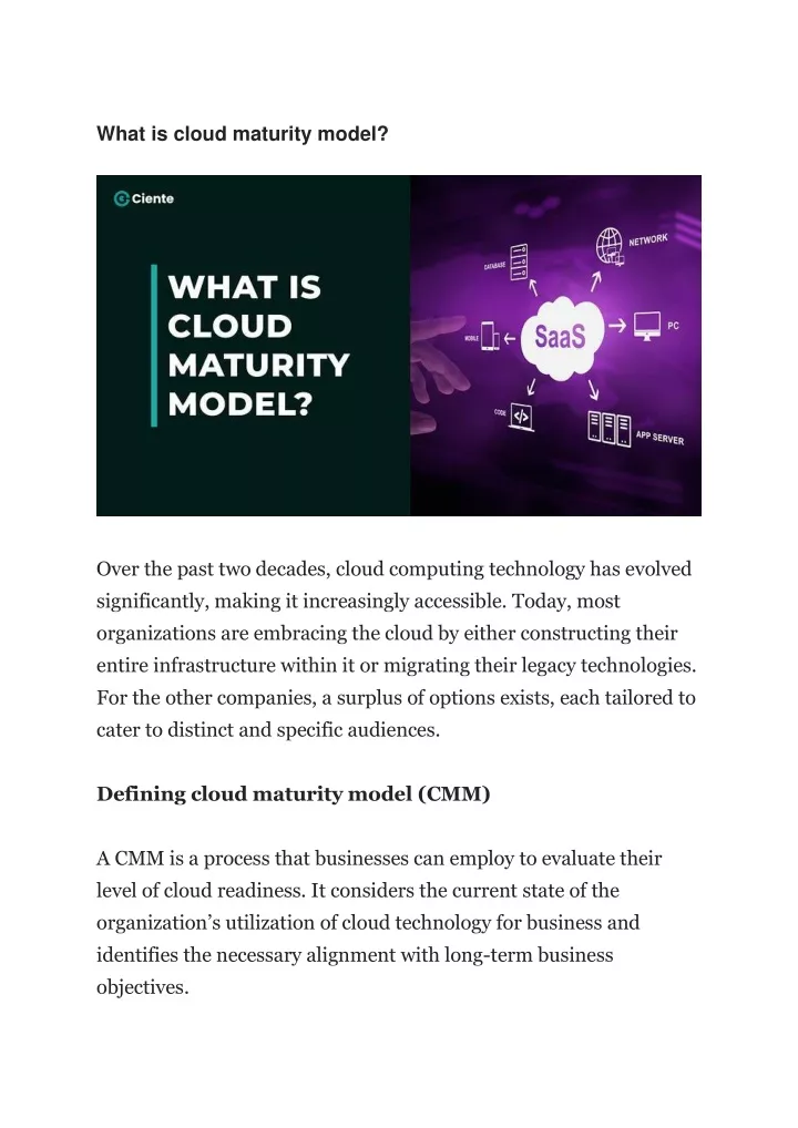 what is cloud maturity model