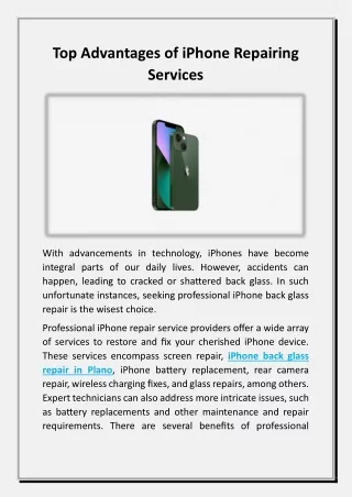 Top Advantages of iPhone Repairing Services