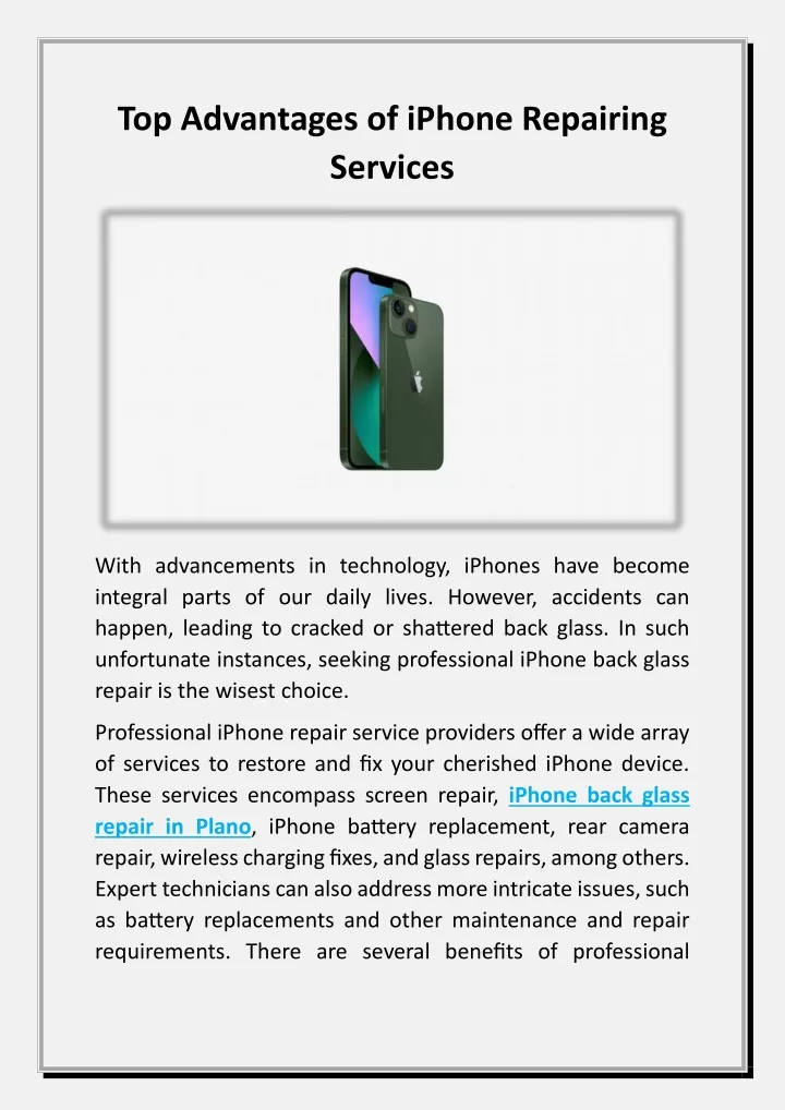 top advantages of iphone repairing services