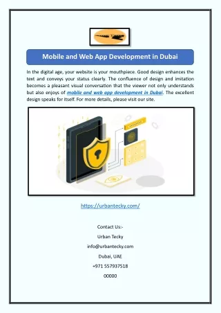 Mobile and Web App Development in Dubai