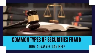 Common Types Of Securities Fraud