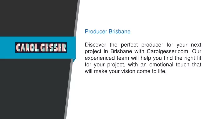producer brisbane discover the perfect producer