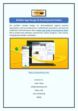 Mobile App Design & Development Dubai