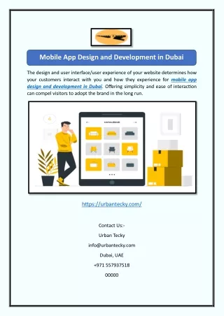 Mobile App Design and Development in Dubai