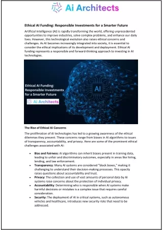 Ethical AI Funding: Responsible Investments for a Smarter Future