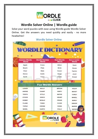 Wordle Solver Online | Wordle.guide