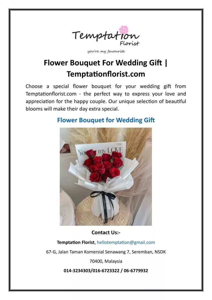 flower bouquet for wedding gift temptationflorist