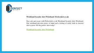 Wristband Security Alert Wristband  Perfectalert.co.uk