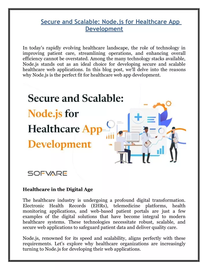 secure and scalable node js for healthcare