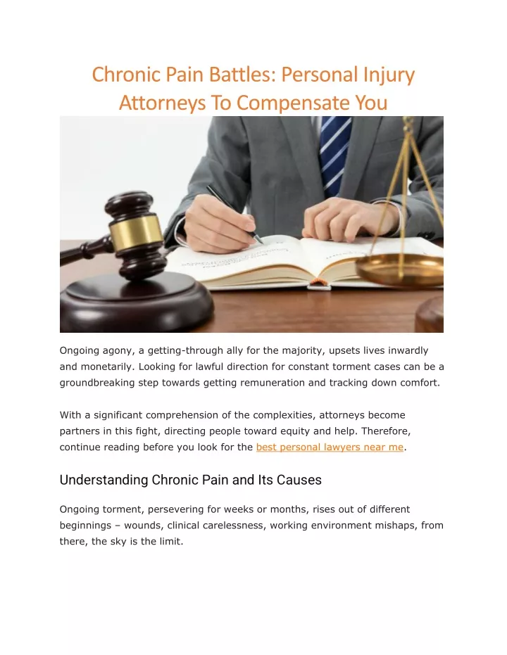 chronic pain battles personal injury attorneys