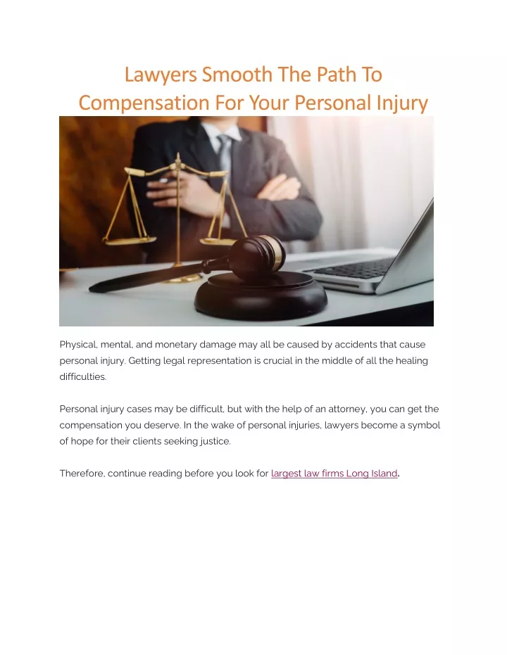 lawyers smooth the path to compensation for your
