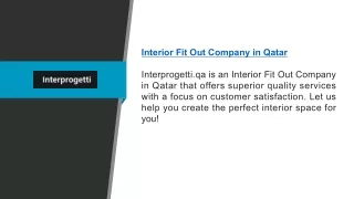 Interior Fit Out Company In Qatar Interprogetti.qa