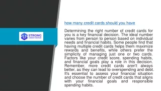How Many Credit Cards Should You Have Strongcreditrepair.com
