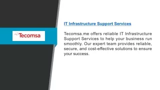 It Infrastructure Support Services  Tecomsa.me