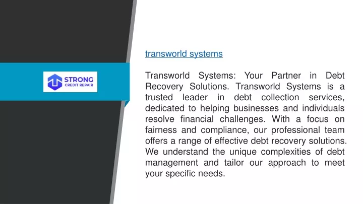 transworld systems transworld systems your