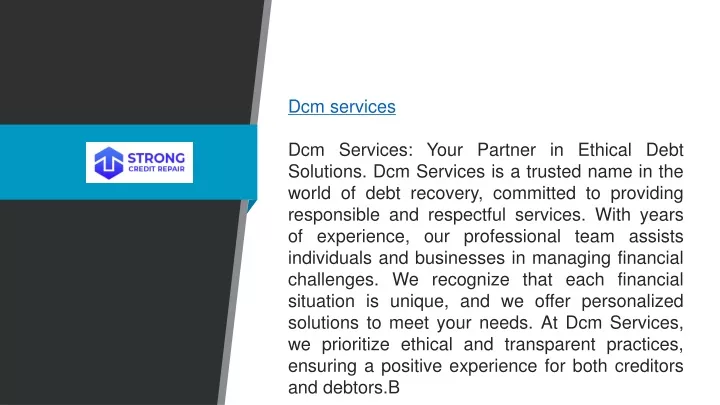 dcm services dcm services your partner in ethical