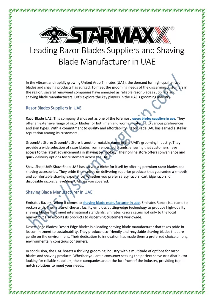 leading razor blades suppliers and shaving blade