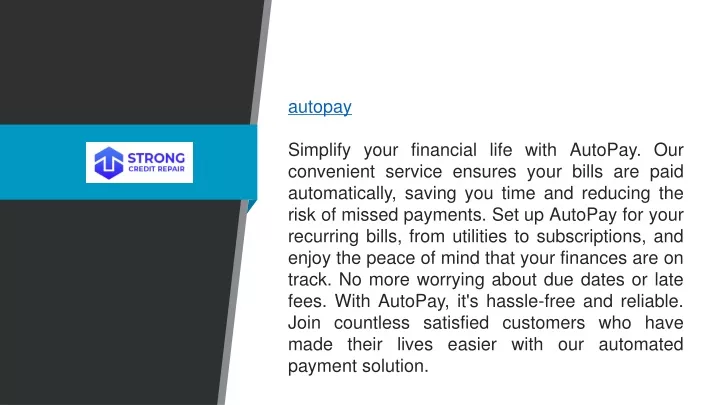 autopay simplify your financial life with autopay