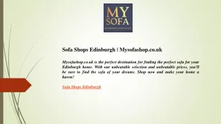 Sofa Shops Edinburgh  Mysofashop.co.uk