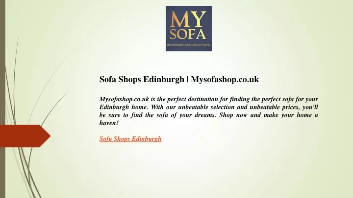 sofa shops edinburgh mysofashop co uk mysofashop