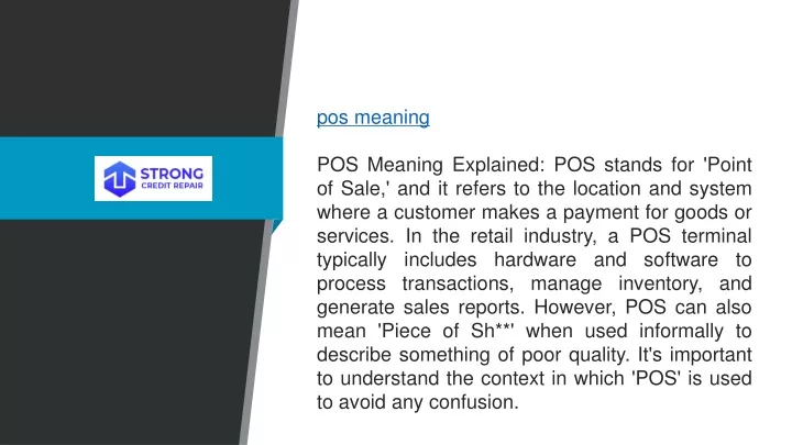 pos meaning pos meaning explained pos stands