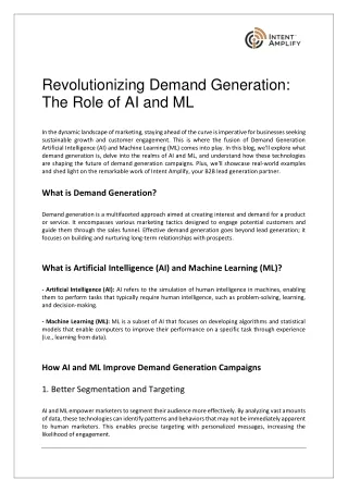 Revolutionizing Demand Generation