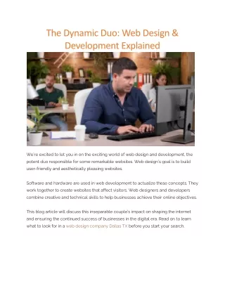the dynamic duo web design development explained