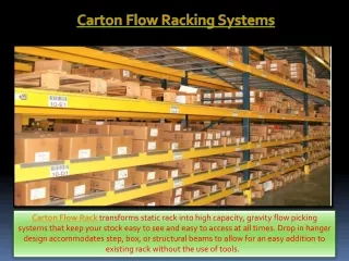 Carton Flow Racking Systems PPT