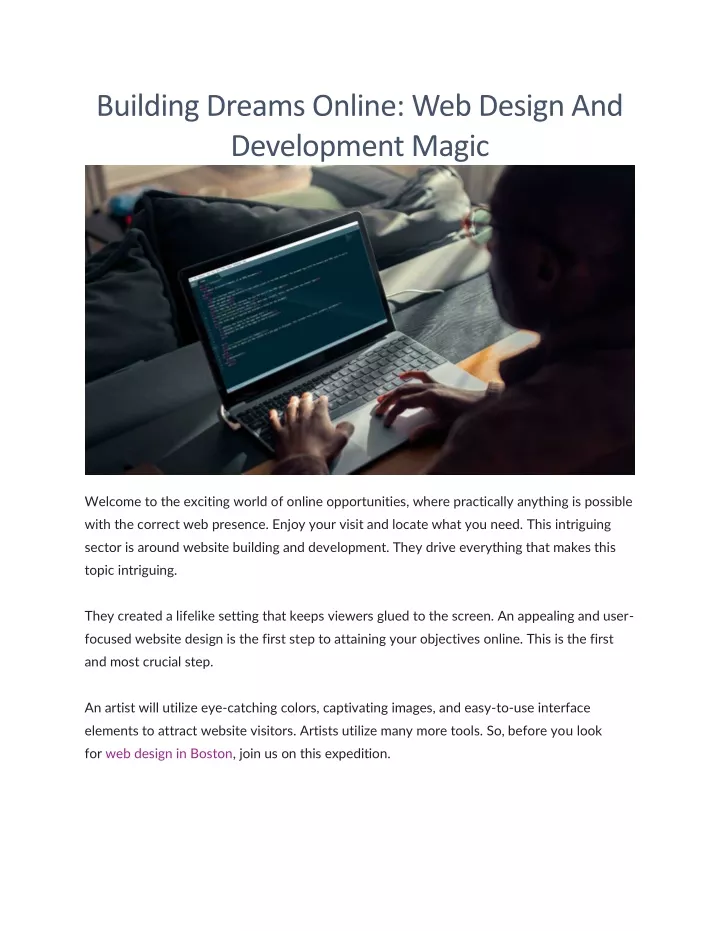building dreams online web design and development