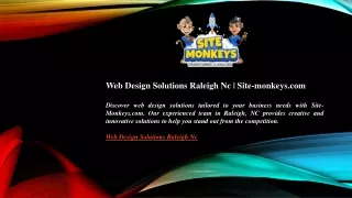 Web Design Solutions Raleigh Nc  Site-monkeys.com