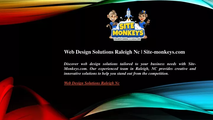 web design solutions raleigh nc site monkeys