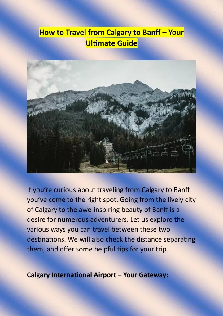 how to travel from calgary to banff your ultimate