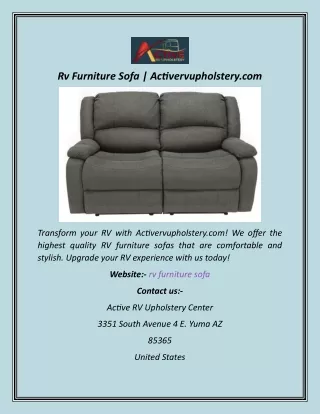 Rv Furniture Sofa  Activervupholstery