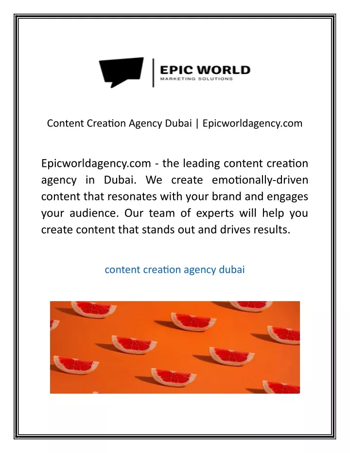 content creation agency dubai epicworldagency com