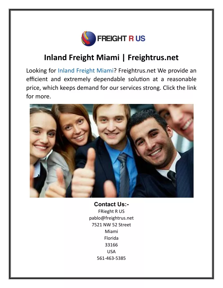 inland freight miami freightrus net