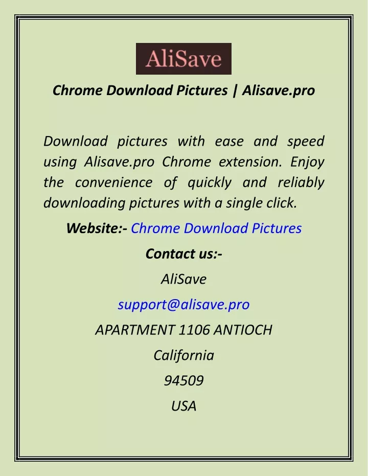 chrome download pictures alisave pro