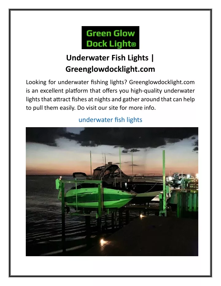 underwater fish lights greenglowdocklight com