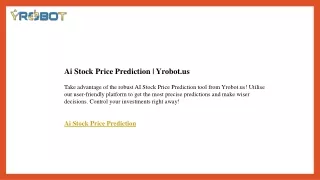 Ai Stock Price Prediction  Yrobot.us