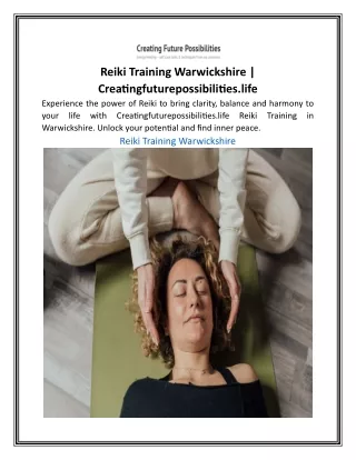Reiki Training Warwickshire | Creatingfuturepossibilities.life