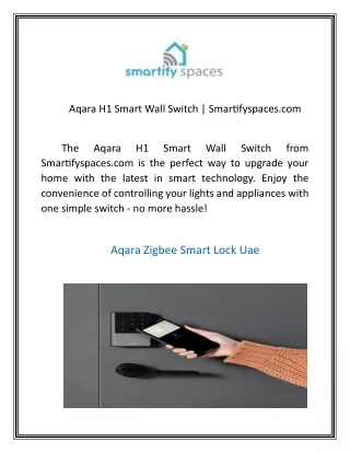 Aqara H1 Smart Wall Switch Smartifyspaces