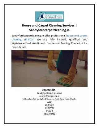 House and Carpet Cleaning Services