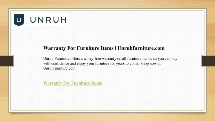 warranty for furniture items unruhfurniture