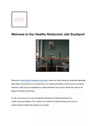 Jafa Restaurant Southport